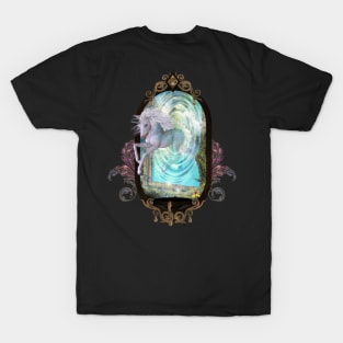 Cute unicorn jump by a gate T-Shirt